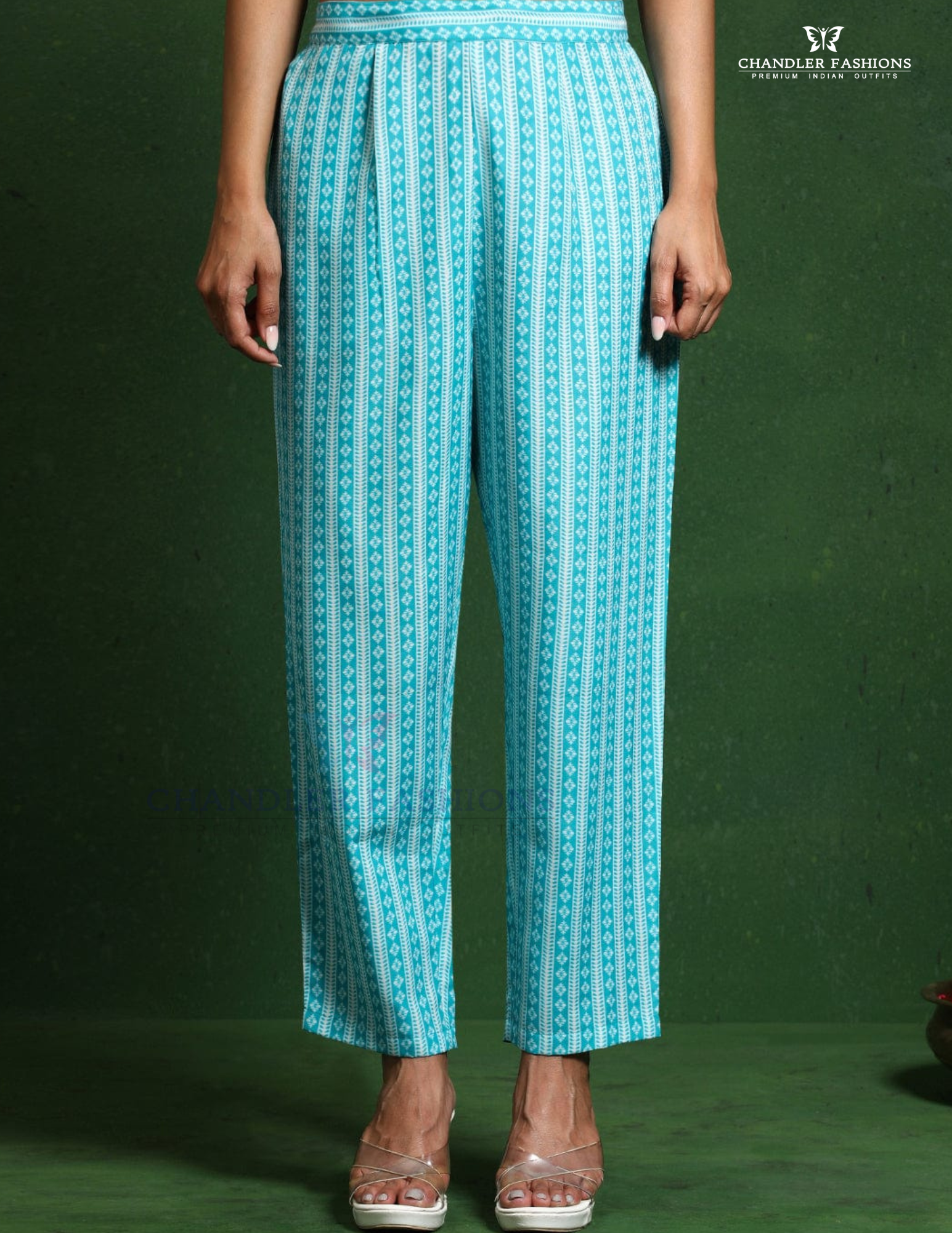 Sky Blue Color Cotton Blend With Floral Printed Work Salwar Suits In Mesa