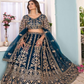 Pleasing Blue Color Butterfly Net With Embroidery And Sequins Work Lehenga For Women