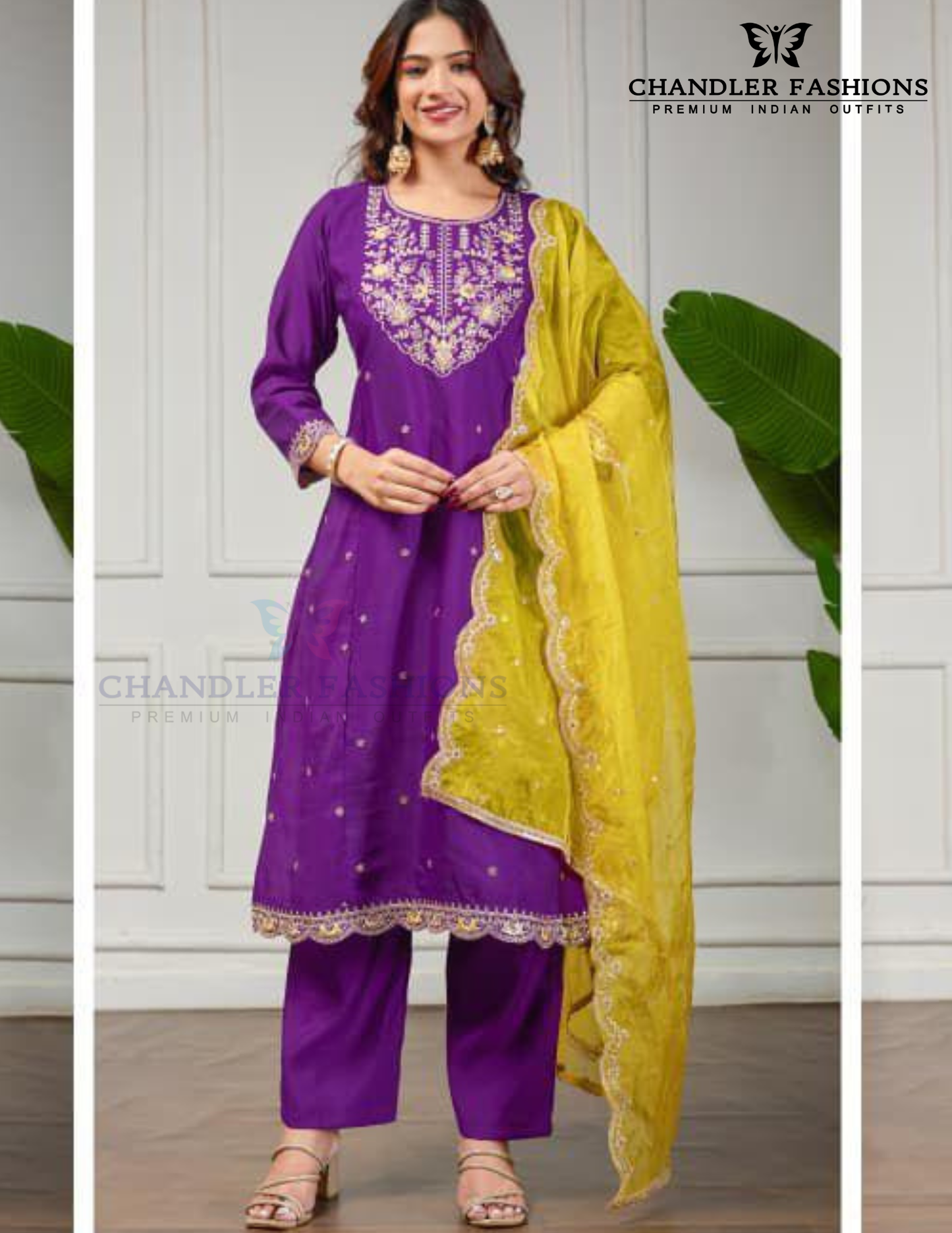 Alluring Purple Color Roman Silk With Embroidery Work Salwar Suits For Women
