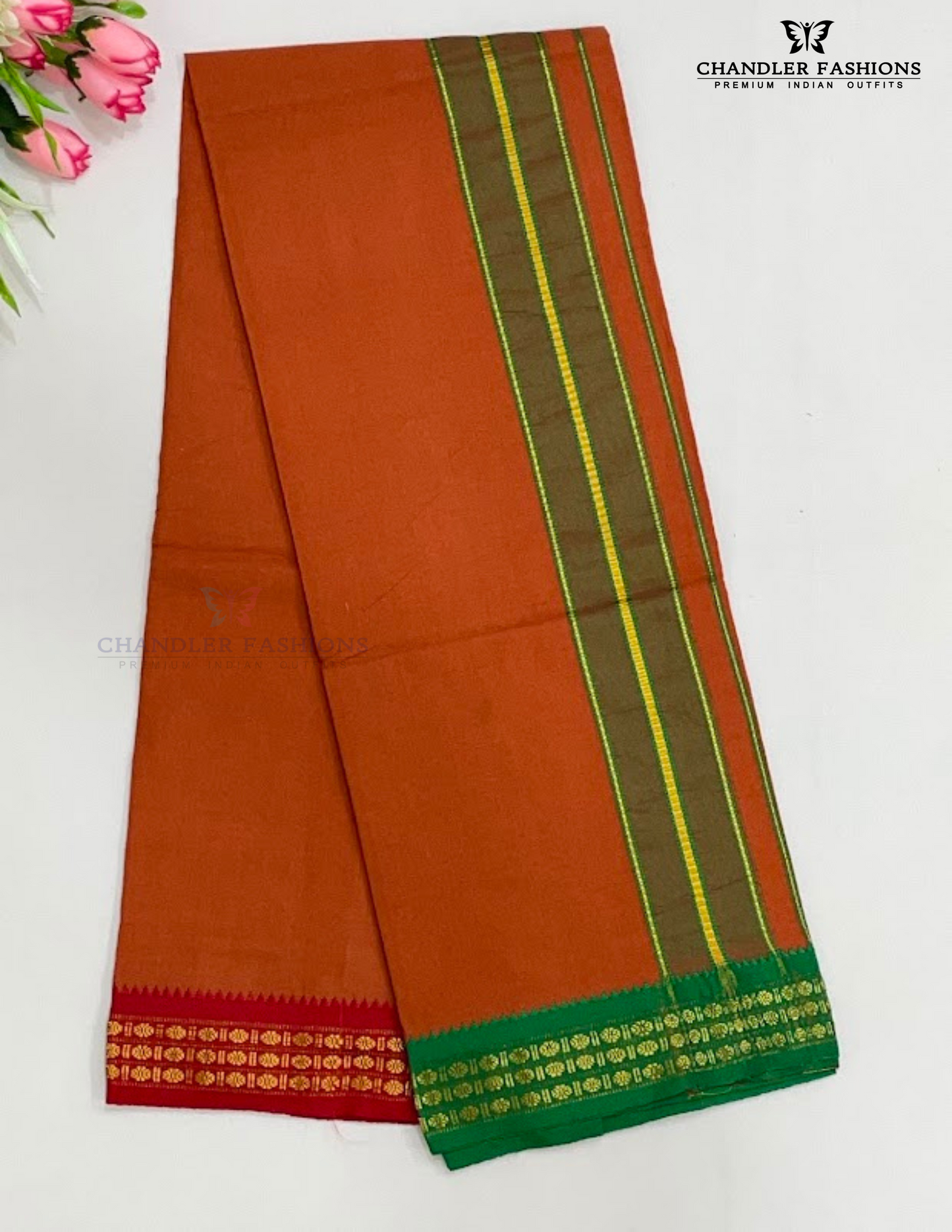 Attractive Men's Kavi Color Cotton Dhoti