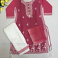Alluring Pink Color With Embroidery Work Cotton Kurti Suits For Girls