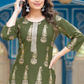 Elegant Green Colored Kurti With Rayon Gold Print Near Me