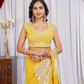 Yellow Color Georgette With Embroidery Work Ready To Wear Saree In USA