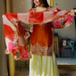 Orange Color Fendy Silk With Embroidery And Sequins Work Sharara Suit Near Me