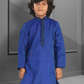 Royal Blue Color Poly Cotton Kurta Pajama Set For Kids Near Me