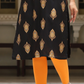 Pretty Black Color  Gold printed Kurti With Fancy Embroidery Work In Suncity