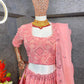 Gorgeous Pink Colored Faux Georgette Lehenga Near Me