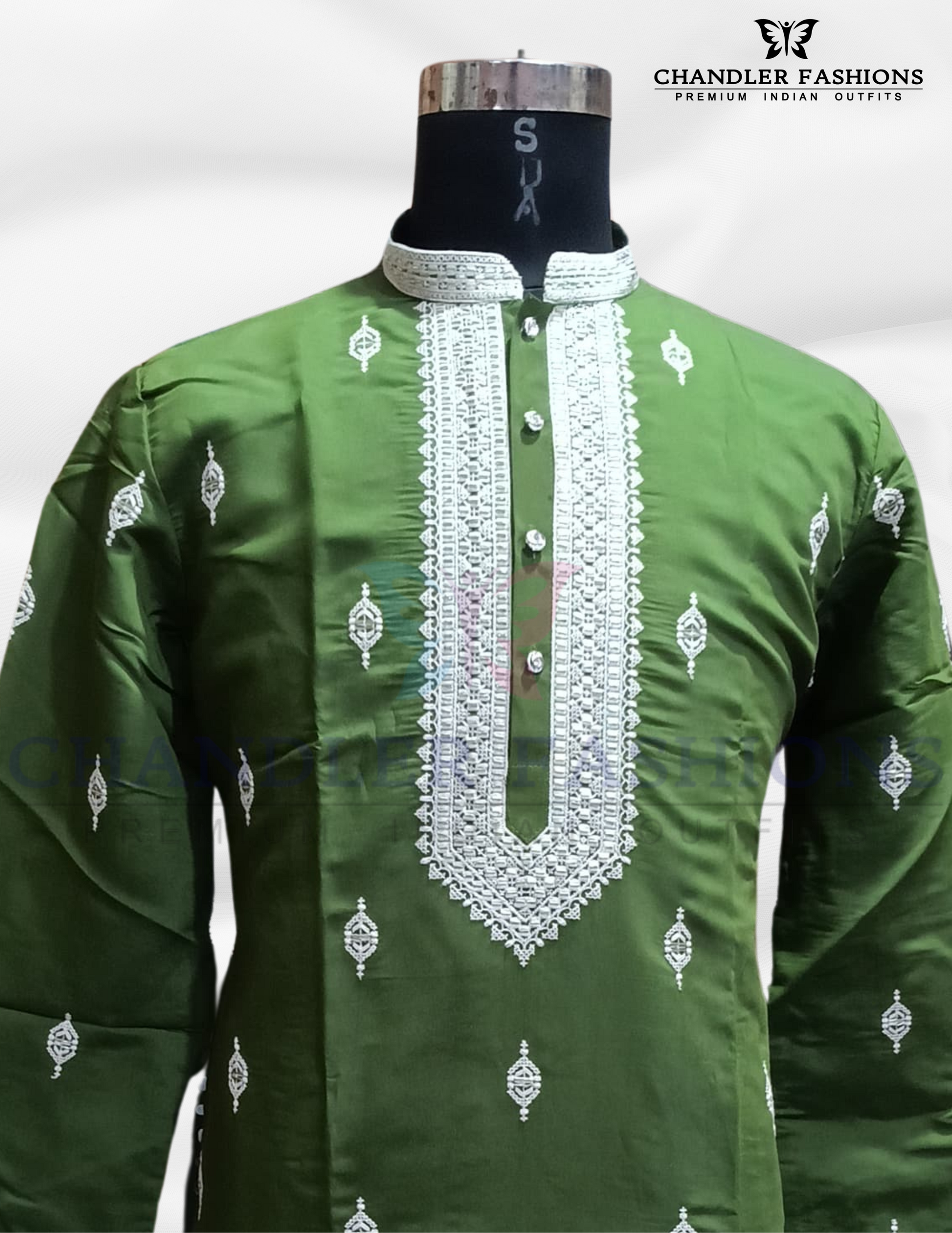 Attractive Green Color Silk Kurta With Pajama Suits Near Me