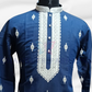 Attractive Blue Color Silk Kurta With Pajama Near Me