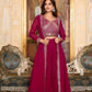  Maroon Color Heavy Georgette Embroidery Lace Kurti With Palazzo Suits For Women Near Me