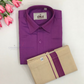 Stunning Purple Cotton Shirt With Tissue Zari Work Dhoti Set For Kids Near Me