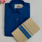 Alluring Blue Color Cotton Shirt With Tissue Zari Work Dhoti Set For Kids Near Me