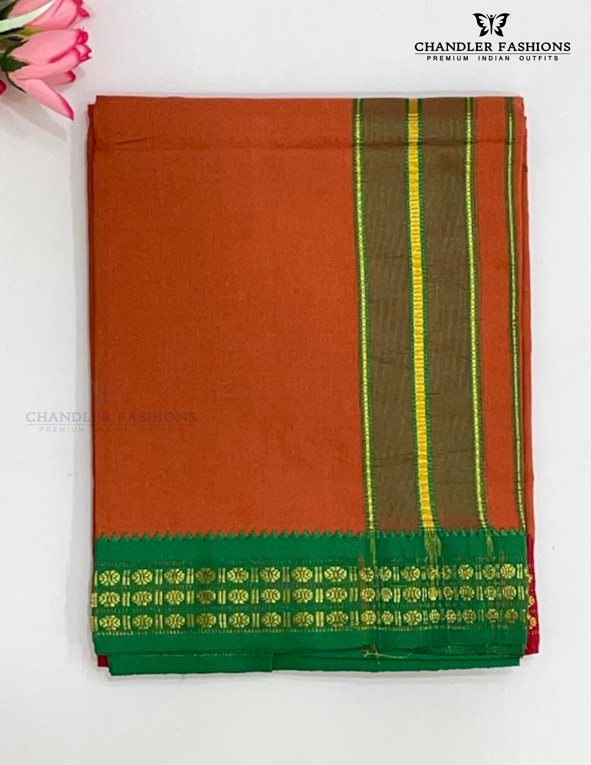 Attractive Men's Kavi Color Cotton Dhoti Near Me