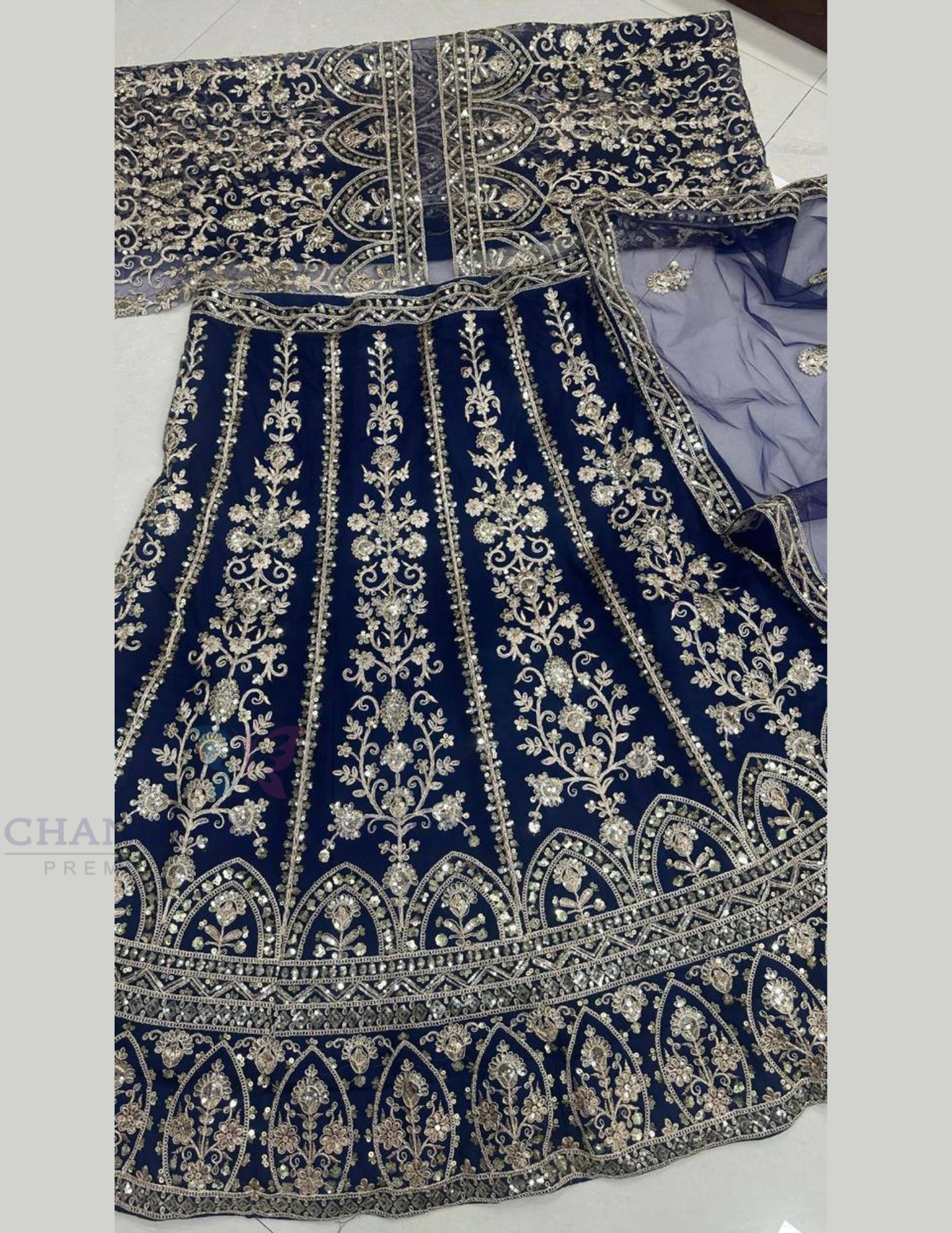 Butterfly Net With Embroidery And Sequins Work Lehenga In USA