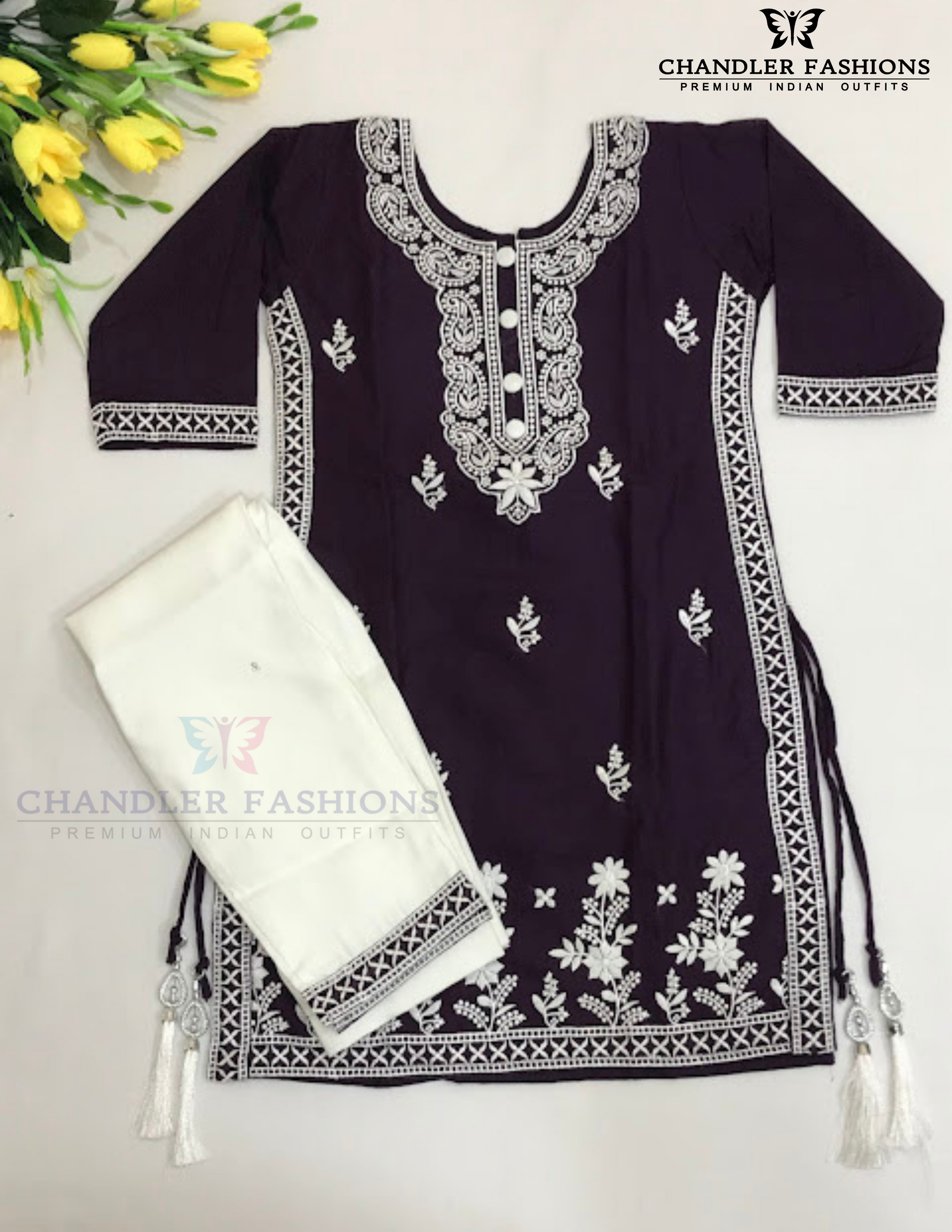 Gorgeous Purple Color Cotton Kurti Suits For Girls Near Me