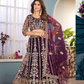 Butterfly Net With Embroidery And Sequins Work Lehenga Near Me
