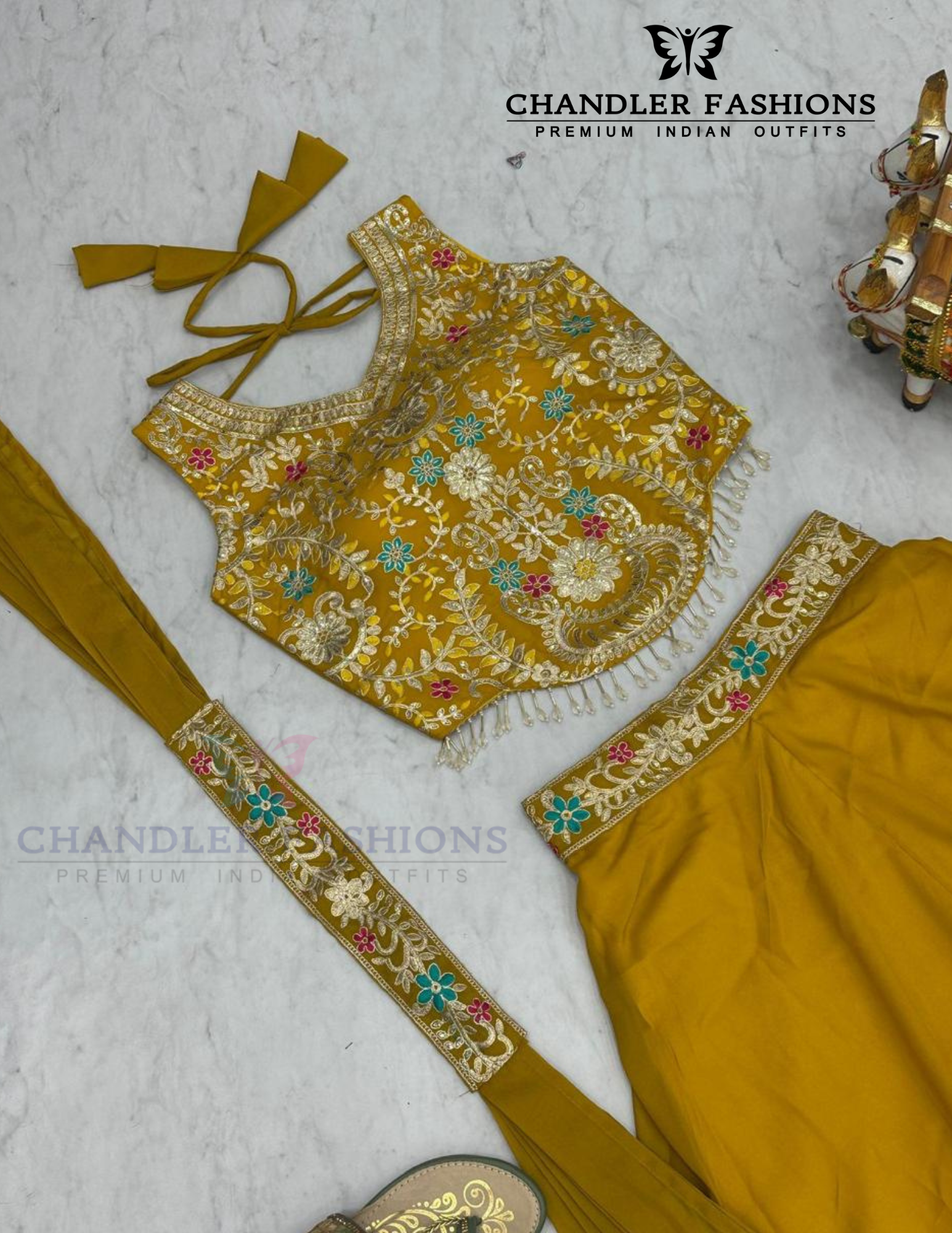 Star Georgette Thread Work Palazzo Suits In Tempe
