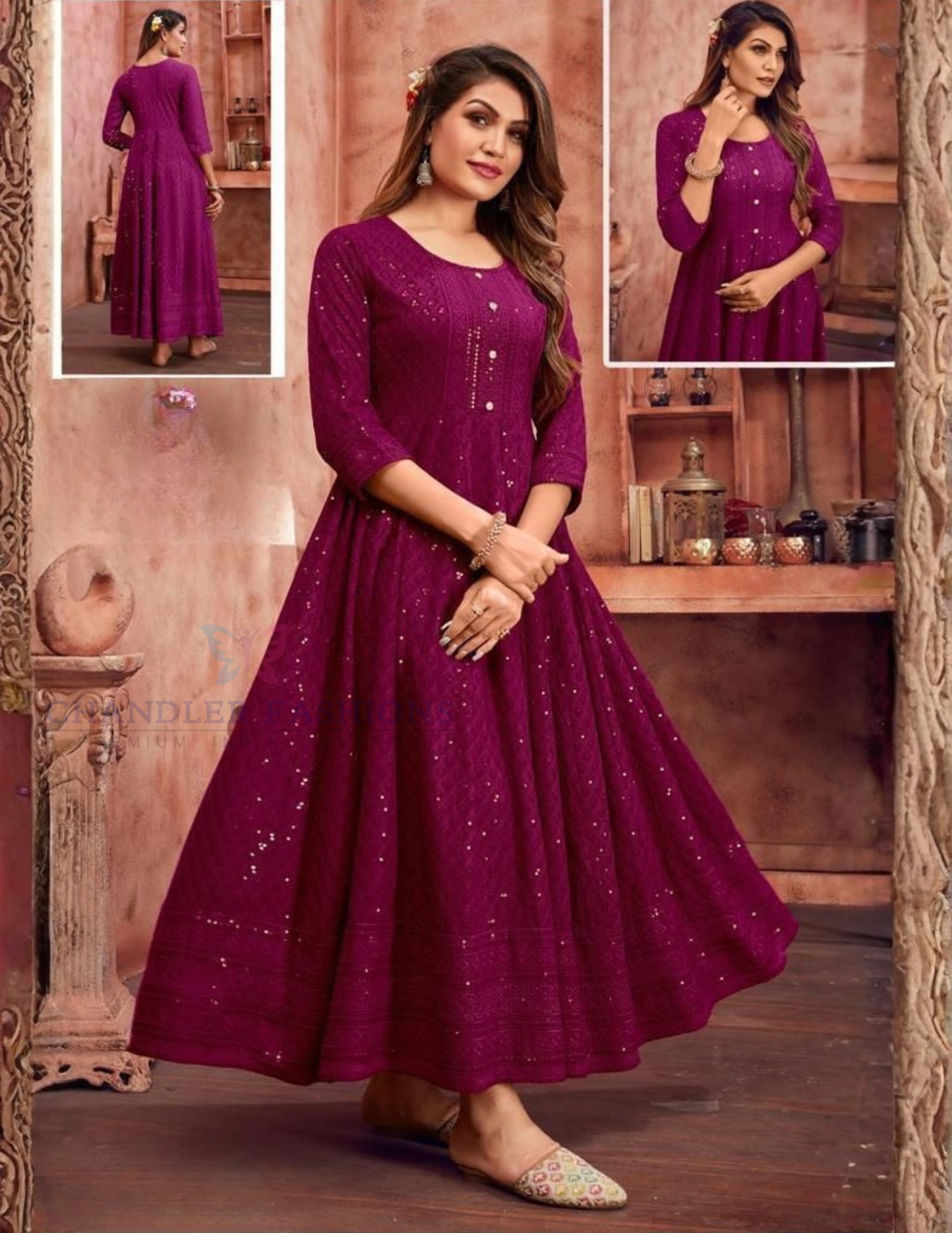 Magenta Color Anarkali Gown In USA