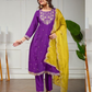 Alluring Purple Color Roman Silk Salwar Suits Near Me