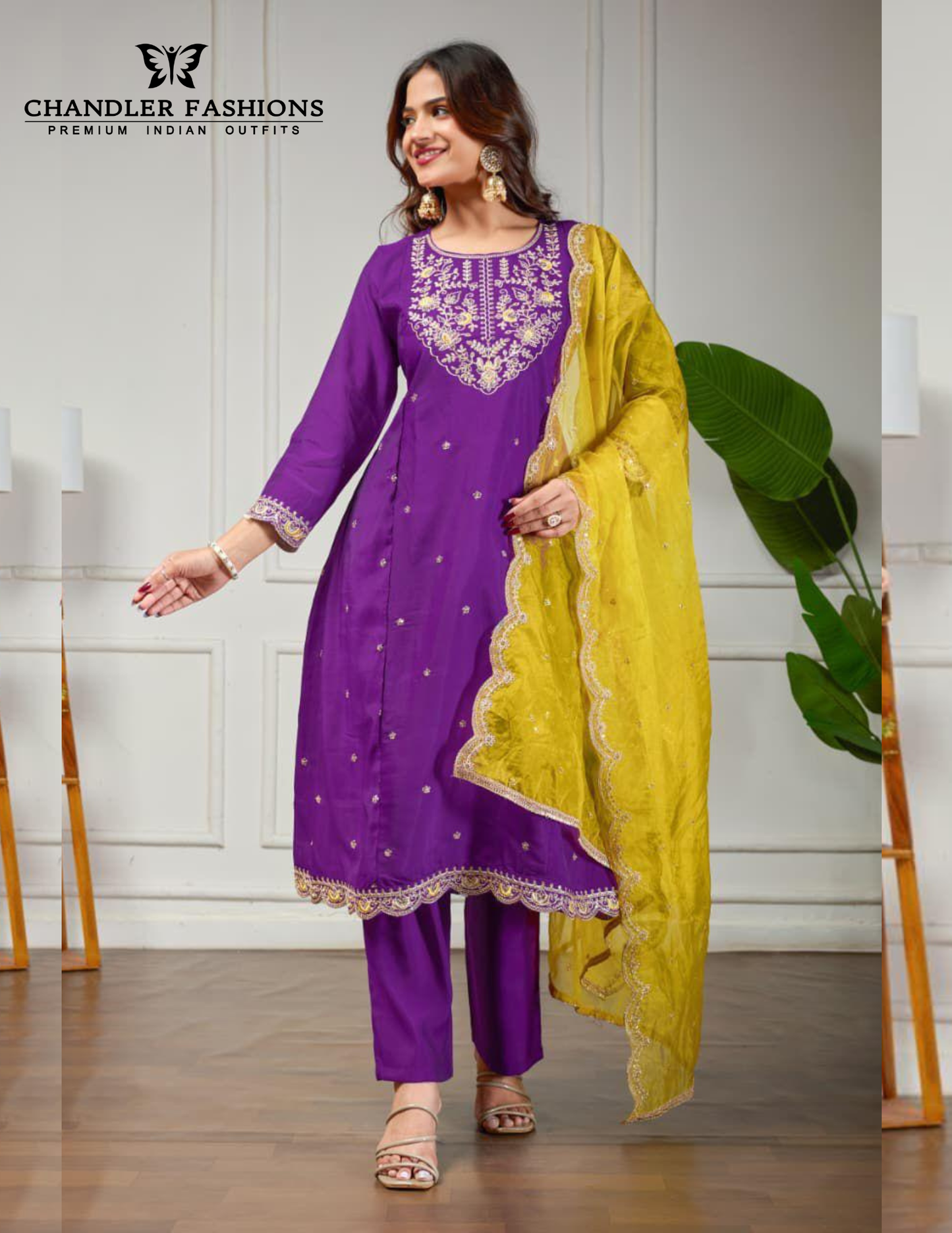 Alluring Purple Color Roman Silk Salwar Suits Near Me