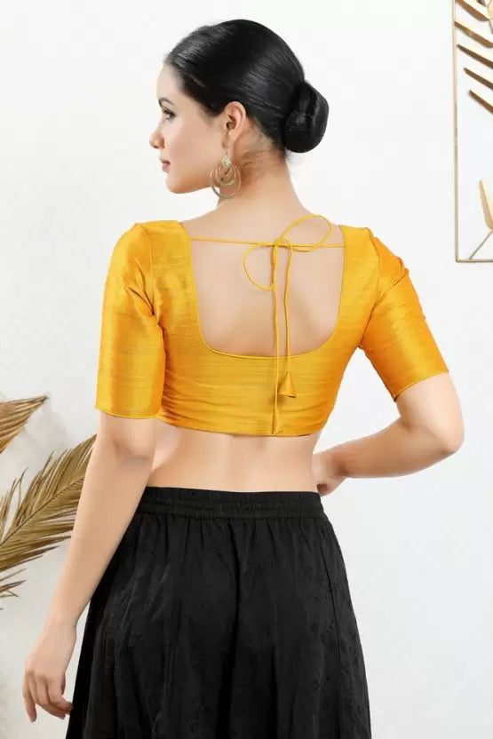 Attractive Yellow Color Art Silk Blouse In Sedona