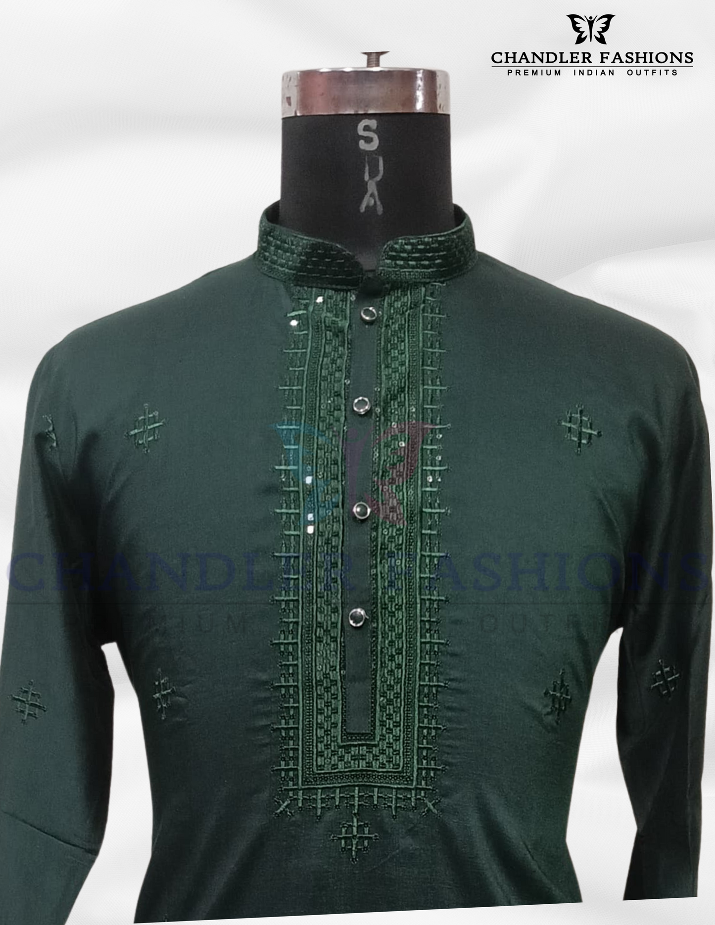 Alluring Dark Green Color Soft Silk Kurta With Pajama Near Me