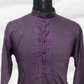 Attractive Purple Color Cotton Embroidery Kurta With Pajama Suits Near Me