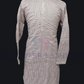 Charming Light Purple Color Lace And Thread Work Kurta With Pajama For Men