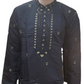 Beautiful Navy Blue Color Cotton With Embroidery Work Kurta Suits For Men