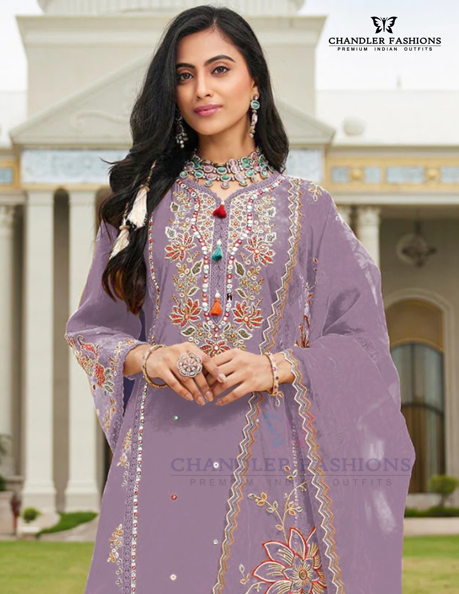Lavender Color Heavy Cotton Salwar Suits With Embroidery And Sequins Work Near Me