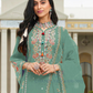 Green Color Heavy Cotton With Embroidery And Sequins Work Salwar Suits Near Me