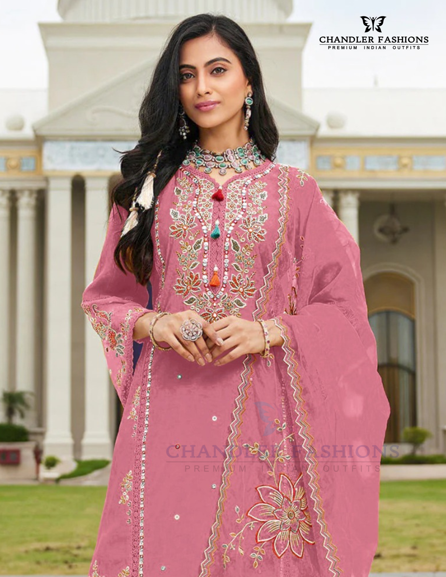 Attractive Pink Color Heavy Cotton With Embroidered Sequins Work Salwar Suits For Women Near Me