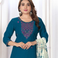 Teal Blue Color Viscose With Embroidery Work Salwar Suits Near Me