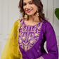 Purple Color Roman Silk Salwar Suits In USA