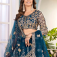 Blue Color Butterfly Net With Sequins Work Lehenga In Chandler