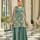 Alluring Pale Green Color Shimmer Silk With Embroidery Work Palazzo Suits For Women