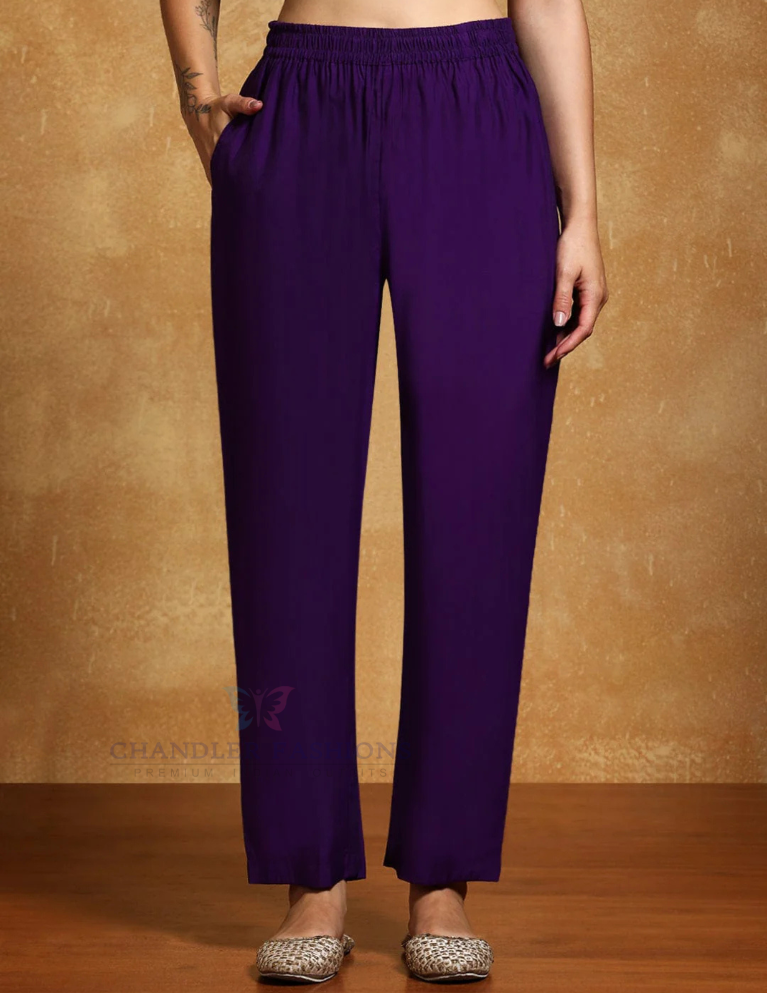 Purple Color Cotton Blend With  Sequins Work Salwar Suits In Yuma