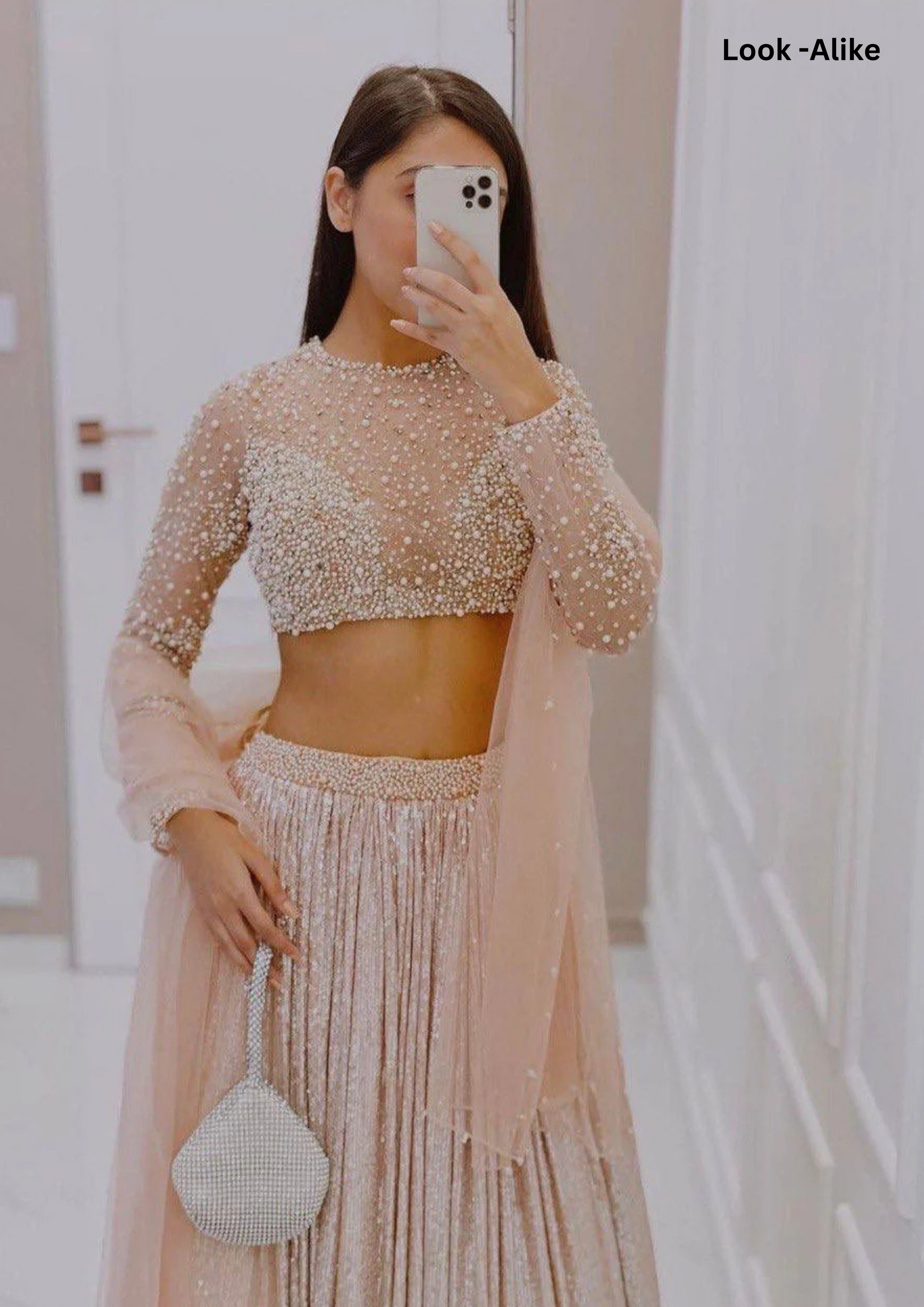 Gorgeous Peach Color Sequins Lehenga With Dupatta Near Me