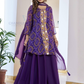 Purple Color Georgette With Bandhej Print Palazzo Suits Near Me