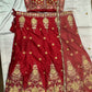 Elegant Maroon Color Malay Satin Silk Multi Needle Embroidery Work Lehenga Choli