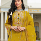 Mustard Yellow Color Heavy Cotton With Embroidered And Sequins Work Salwar Suits Near Me