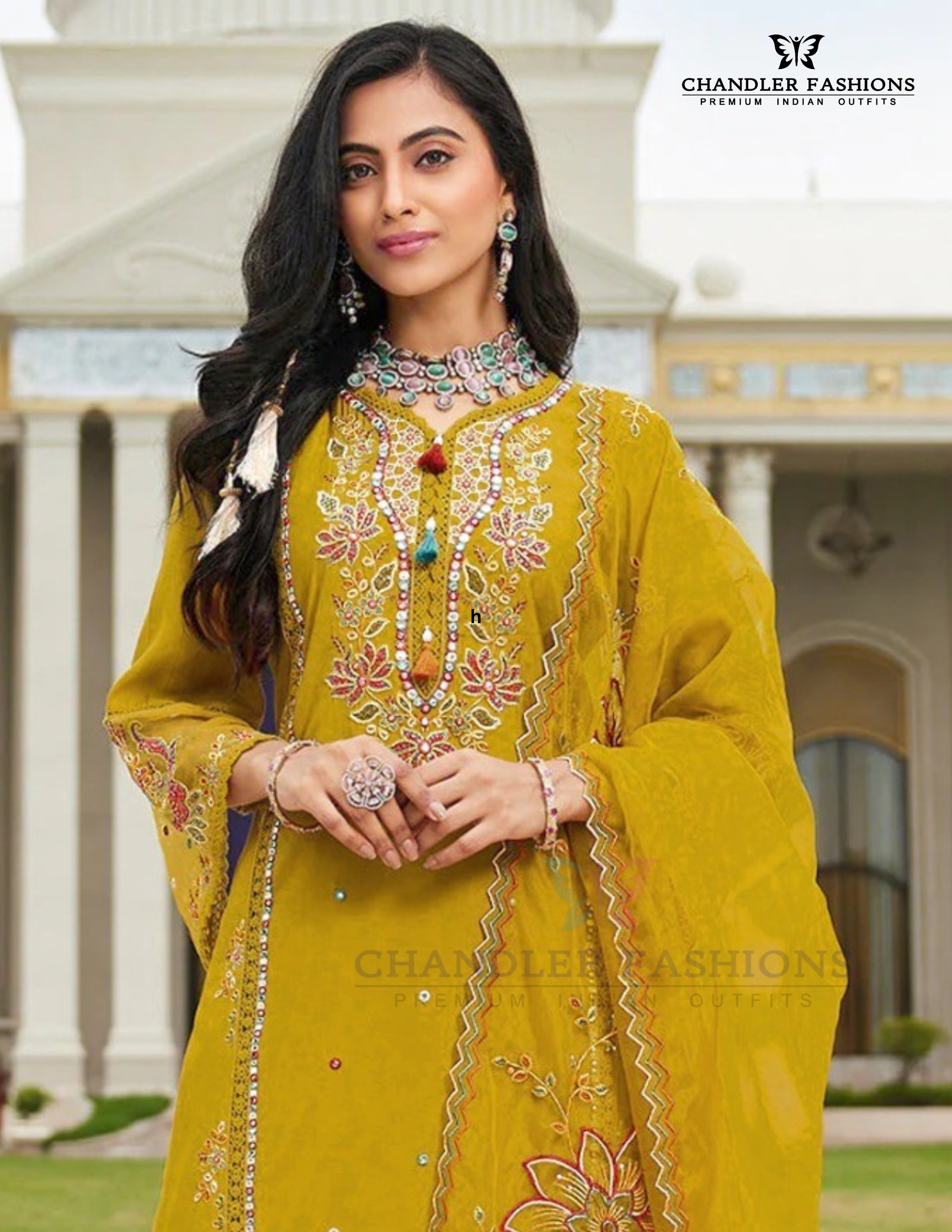 Mustard Yellow Color Heavy Cotton With Embroidered And Sequins Work Salwar Suits Near Me