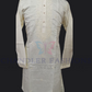 Beautiful Ivory Color Linning Work With Silk Kurta With Pajama For Men