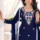 Charming Blue Colored Embroidery Work Salwar Suits With Dupatta For Women In Near Me