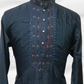 Attractive Dark Blue Color Satin Silk Kurta With Pajama Near Me
