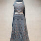 Elegant Gray Color Net With Embroidery And Sequins Work Lehenga Choli For Women