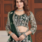 Fantastic Green Color Butterfly Net With Embroidery And Sequins Work Lehenga Near Me