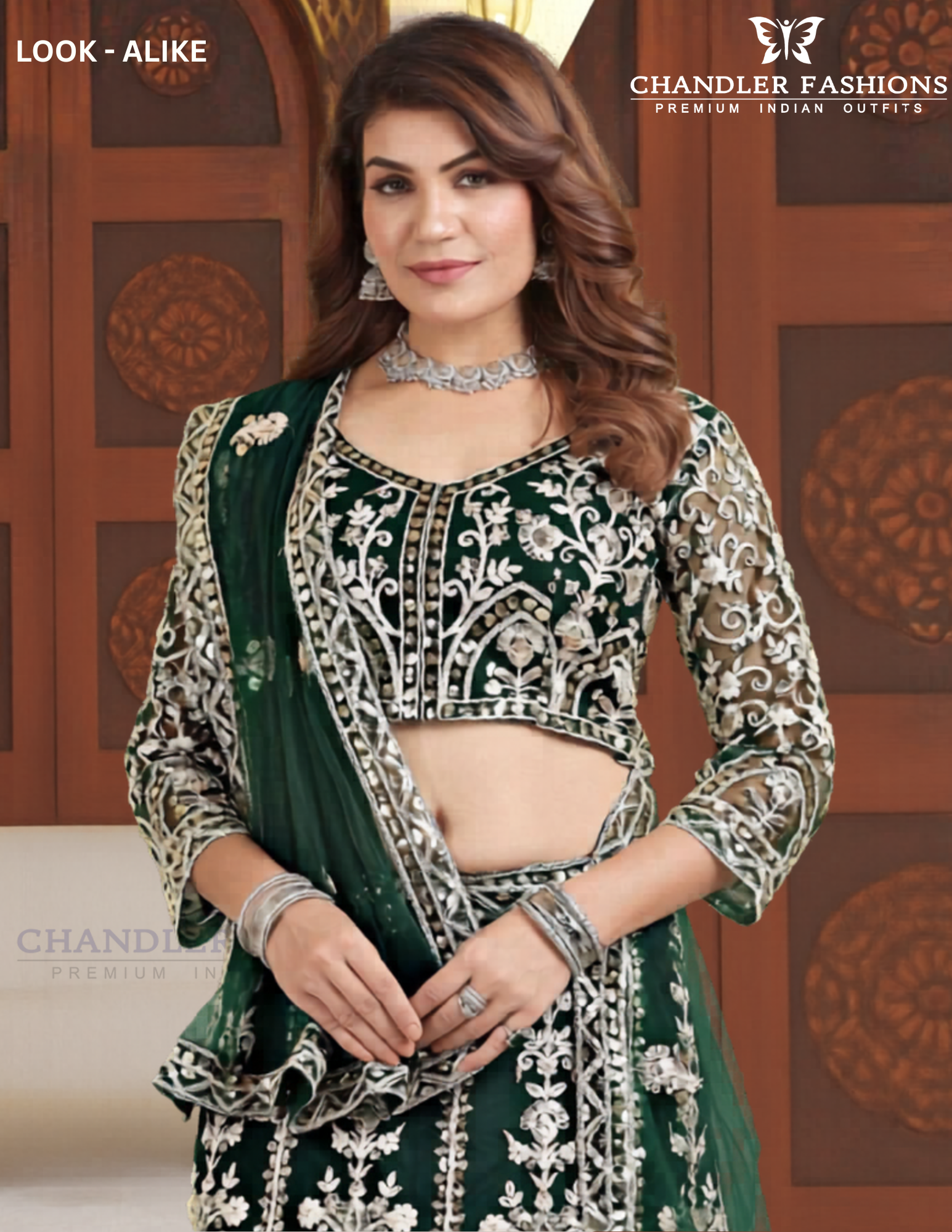 Fantastic Green Color Butterfly Net With Embroidery And Sequins Work Lehenga Near Me