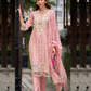 Alluring Peach Color Organza With Embroidery Work Salwar Suits With Dupatta For Women