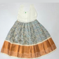 Alluring Orange And Grey Color Art Silk Langa Set With Stone Work For Girls